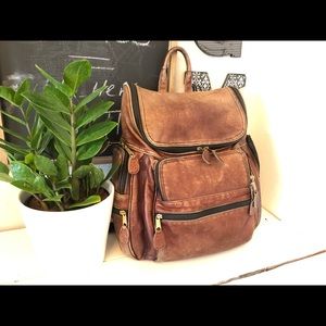 Amazing, distressed Frye leather backpack